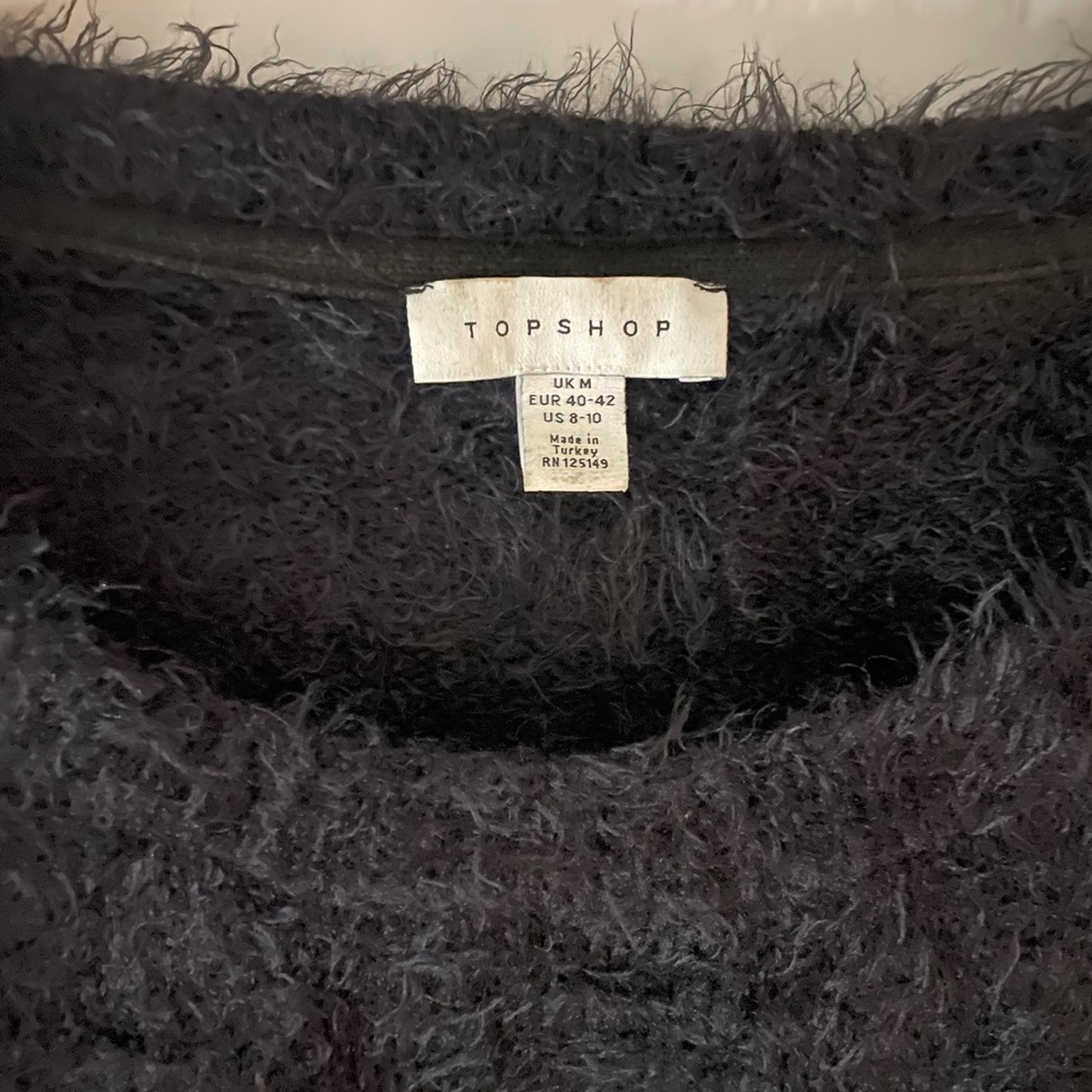 Cropped Topshop fuzzy sweater